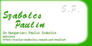 szabolcs paulin business card